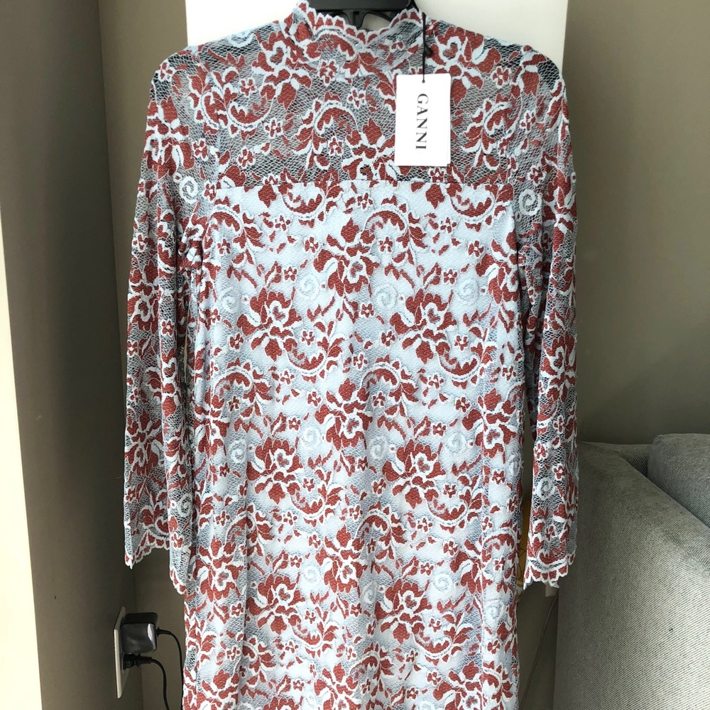 Ganni lace mini dress